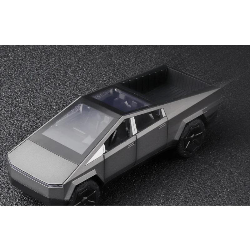 Игрушечные грузовики TESLA в масштабе 1/32 для мальчиков, модель пикапа Cybertruck, литые металлические игрушечные машинки со звуком и светом для детей в возрасте 3 лет