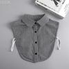 Women's Solid Colour Black White Vertical Small Flip Collar Versatile Shirt Jumper Jumper Fashion Lace False Collar Four Seasons