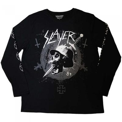 Футболка Slayer унисекс для взрослых с кинжалом и черепом с длинными рукавами