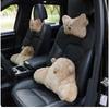 Plush Car Headrest Lumbar Support Lumbar Cushion Cartoon Bear Backrest Lumbar Pillow Car Comfortable Neck Pillow Car Accessorie