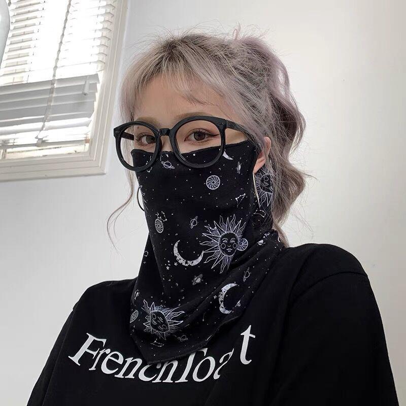 Солнцезащитная маска в стиле панк для мужчин и женщин, летняя маска для лица и шеи, защита от ультрафиолета, шарф для ушей, хип-хоп, спортивные банданы на открытом воздухе, велосипедные шарфы