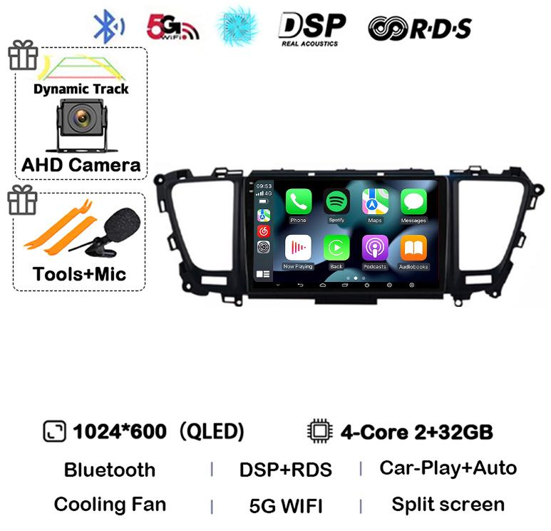 Автомагнитола Android 14 Carplay Auto для Kia Carnival YP Sedona 2014 2015 2016 2017 2018-2020 4G WIFI Мультимедийный плеер GPS Стерео