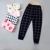 Детские хлопковые пижамы, однотонные осенние брюки для мальчиков и девочек