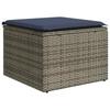 6 Piece Garden Sofa Set with Cushions Gray Poly Rattan