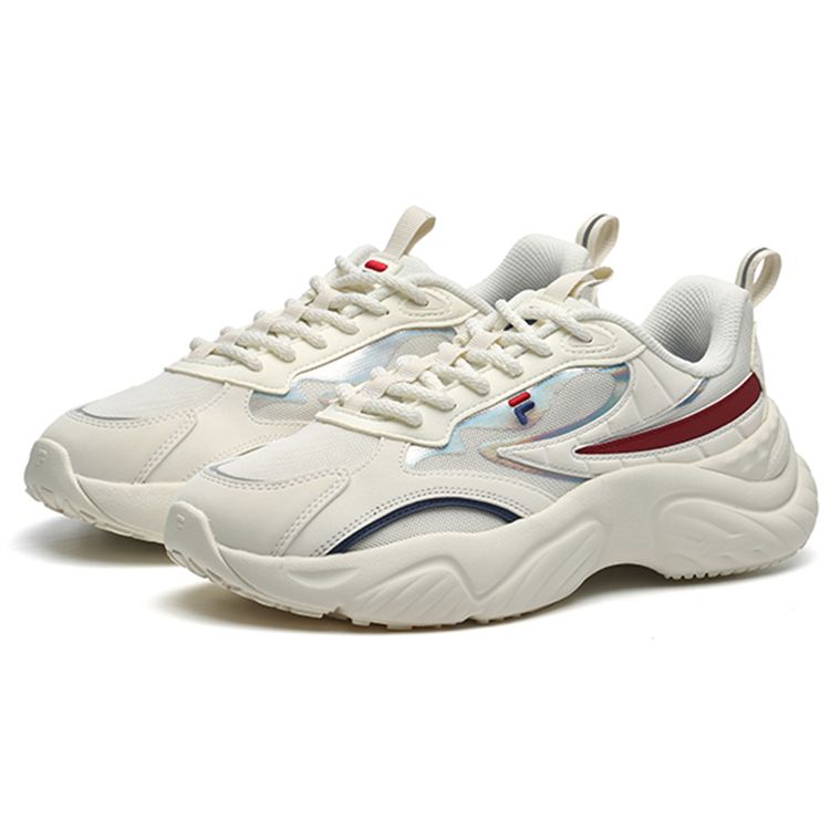 Fila Fusion Кеды-ракушки Синтетическая кожа Модные Спортивные Амортизирующие Прочные Низкие Повседневная Обувь Женские кеды Белый Красный T12W217303FWC