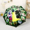 Mulan's Brave Journey Portable Automatic Umbrella Retractable Design with 8-Rib Durability Sturdy Construction All-Season Umbrella for Travel