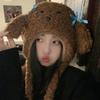 Cartoon Hat Thicken Head Wrap Furry Puppy Soft Thicken Hood for Women Outdoor Wear for Winter Sports Cycling Skiing