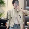 American stand-up collar baseball jacket women's spring new small fashion versatile short jacket