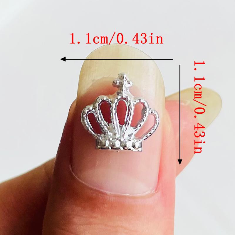 50 Pcs Mini Multiple Styles Of Silver Crowns Series Nail Art Flatback Resin Figurines Diy Atures Scrapbook Decor Crafts A137