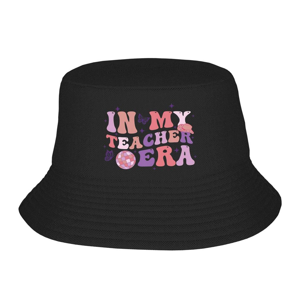 In My Teacher Era  Teacher  Teaching  Bucket Hats Summer Travel Headwear Accessories  Fishing Hat Unisex Panama Hat Packable