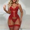 Lingerie Toys Adult Garter Belt Underwear Crotchless Sexy Bodysuit Lace Bra V-Neck Lenceria Body Suit With Stockings And Panties