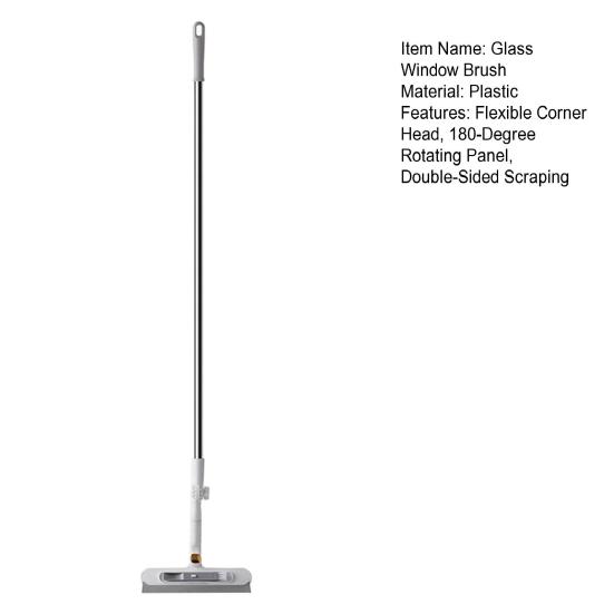 Стеклоочиститель с гибкой угловой головкой, панель с вращением на 180 градусов, двусторонний скребок, встроенная щетка, многоугольный инструмент для чистки стекла