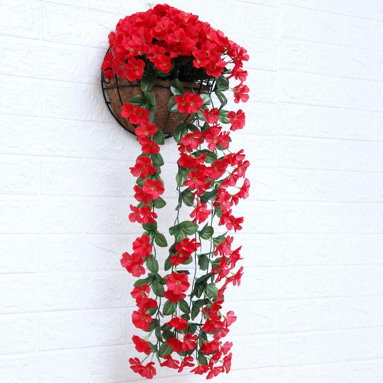 Outdoor Artificial Fall Fake Flowers Hanging Vines UV Resistant Faux Flowers Realistic Look Home Garden Decor