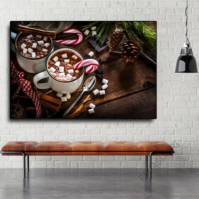 Горячий шоколадный напиток HD картинки холст картины шоколад кофе постеры принты для декора стен кофейни Cuadros