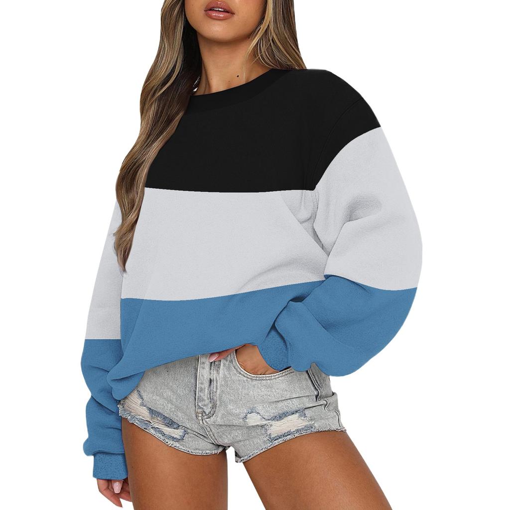 Женский осенне-зимний топ с длинным рукавом, повседневный свитер с круглым вырезом, свободный крой, флисовые топы Pollover