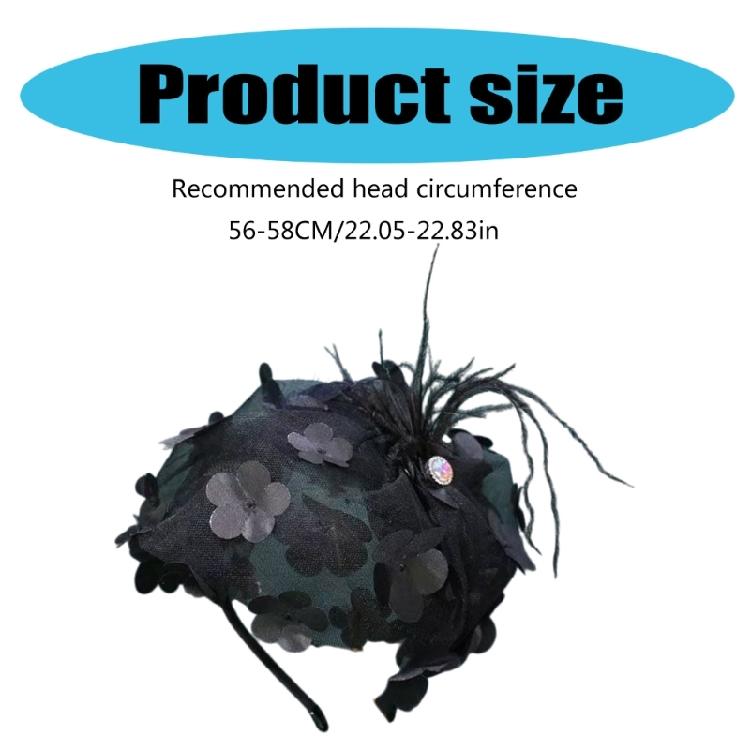 Привлекательная шляпка-фасинатор с перьевым цветком, повязка на голову для женщин, украшение для волос для вечерней вечеринки, банкета, заколка для волос