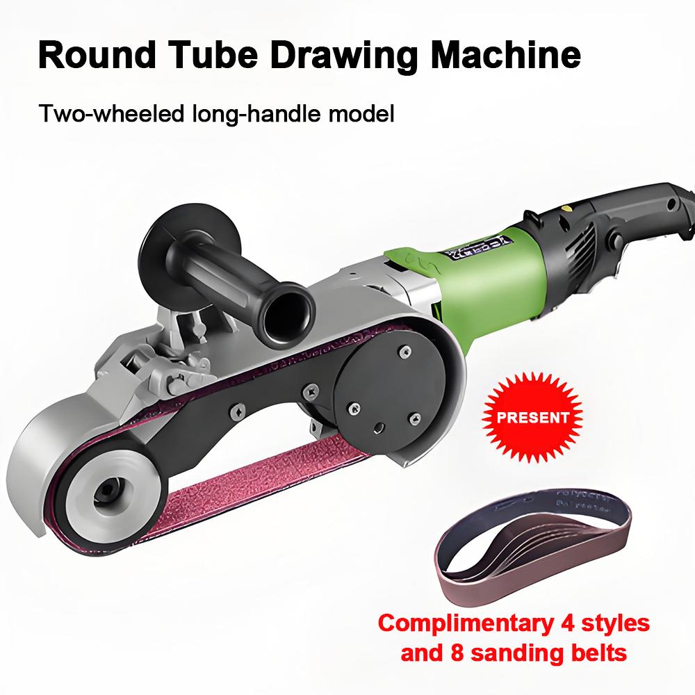 Electric Round Tube Polishing Machine Metal Rust Removal Brushing Multi-function 800W Machine Curved Edge Grinding Belt Sander