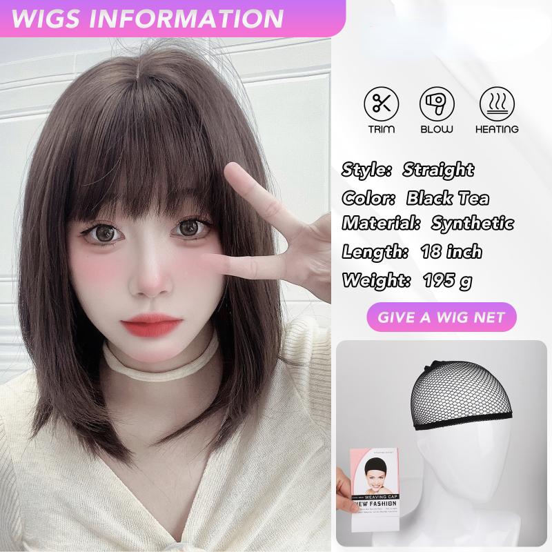 Коричневые вьющиеся парики с воздушной челкой 18 дюймов синтетические термостойкие волосы с глубокими волнами милые и натуральные вечеринки или селфи корейская мода