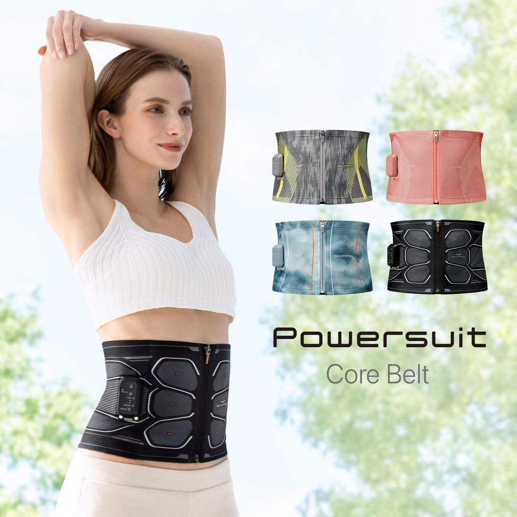 SIXPAD Powersuit Core Belt with Controller Set (Small, Blue) MTG EMS Abdominal Muscle Training Belt, No Gel Sheets Required, Strength Training, Diet