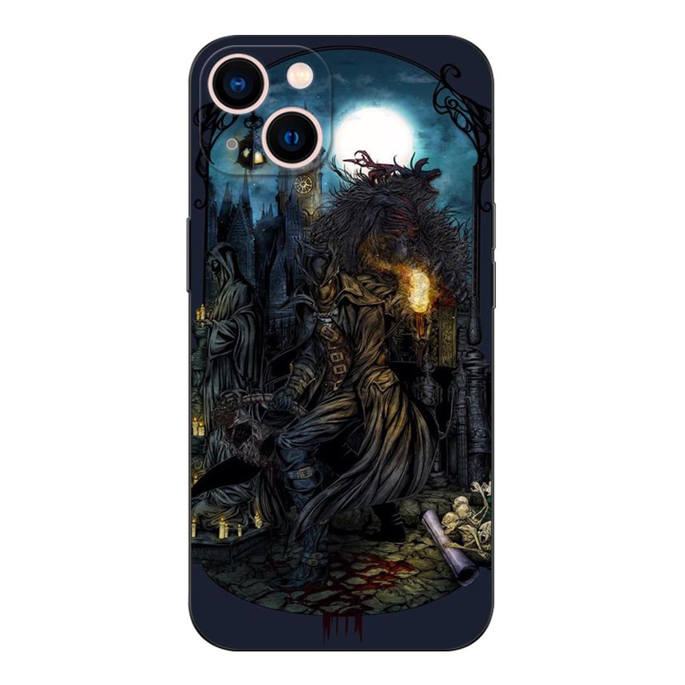 Black tpu Case For Samsung Galaxy A50 50S A30S A10 A01 A11 A21S A31 A41 A51 A71 Cover bloodborne blood moon art