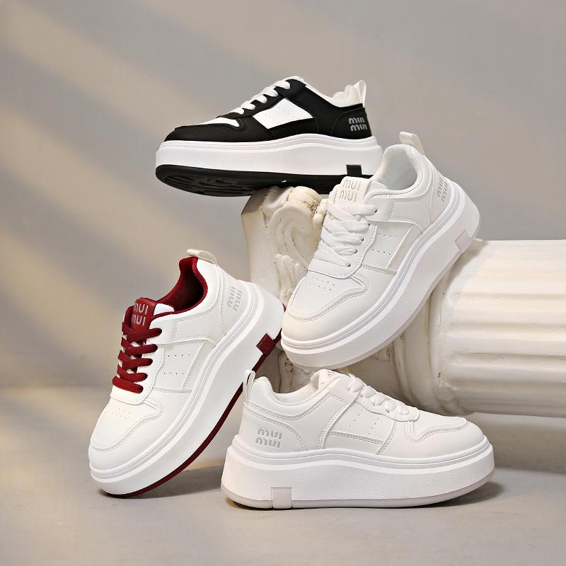 Korean Version of White Shoes Women's 2025 Autumn New Ins Student Leisure Trend Shoes Women's Thick-soled Heightening Board Shoes ZS81