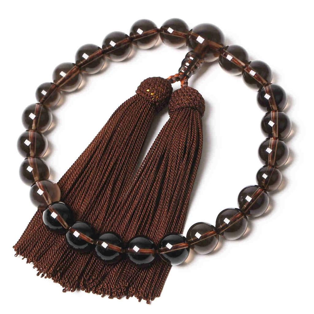 Prayer Beads Made In Japan In Natural Stone Brown Crystal 22 Beads Pure Silk Tassel Bag Handmade Prayer Beads Domestic Prayer Beads That Can Be Used