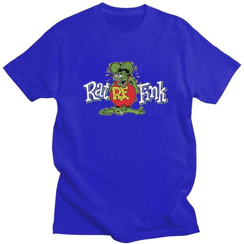 Мужские футболки на заказ с рисунками из аниме и мультфильмов, Rat Fink. Хлопковые футболки с коротким рукавом, повседневные.