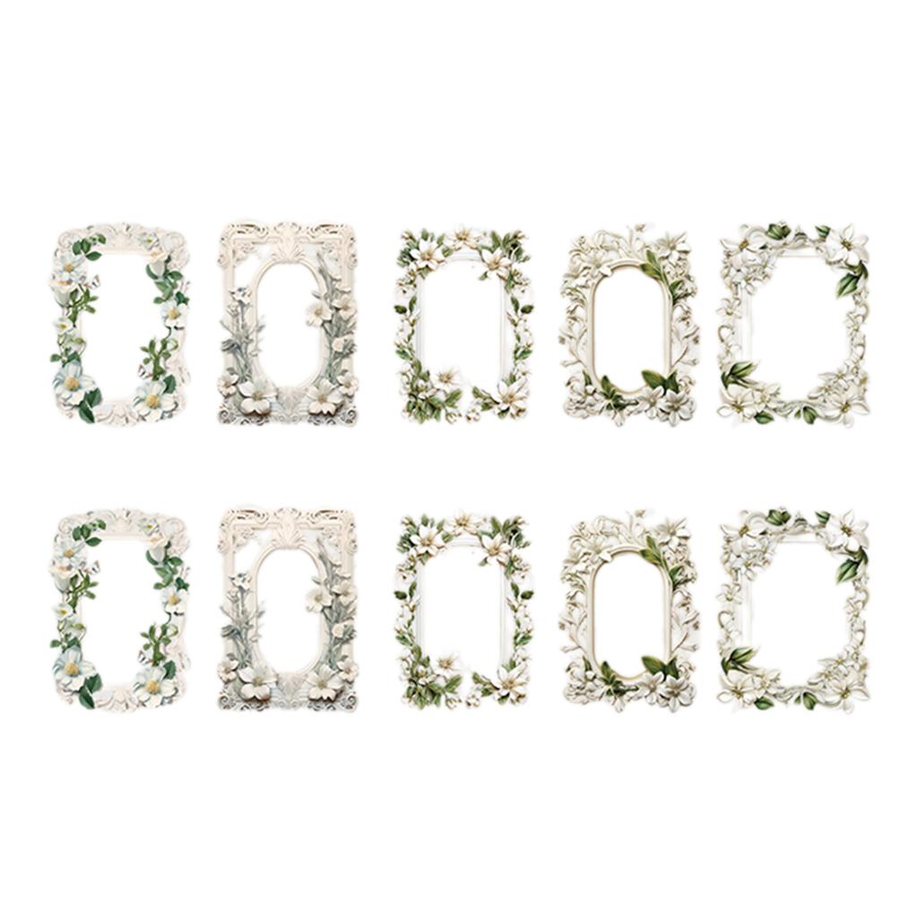 10 листов Винтажные тисненые вырезанные рамочные коллажные карточки Скрапбукинг фон Коллажная бумага для ведения журнала Бумажное рукоделие