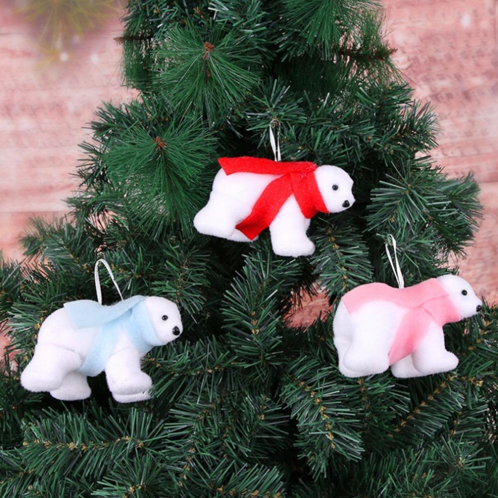 3D Simulation Christmas Tree Ornaments Cartoon Bear Doll Ornament Christmas Gifts