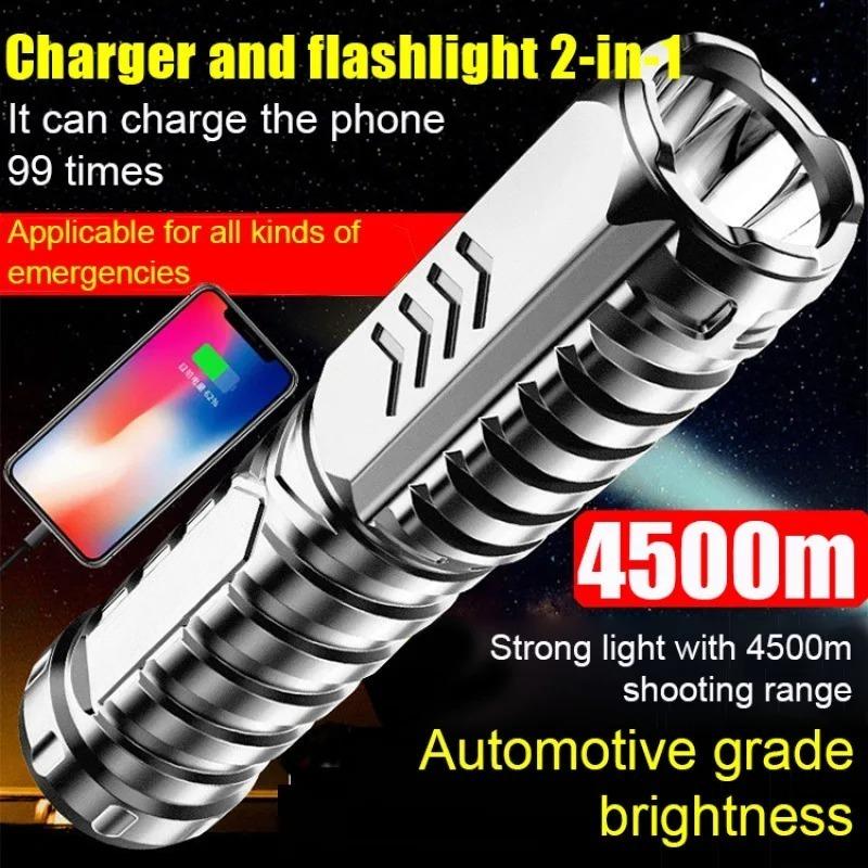 Home Multifunctional Emergency Mini Long Range Rechargeable Flashlight Strong Light-low Light-sharp Multi-functional Waterproof