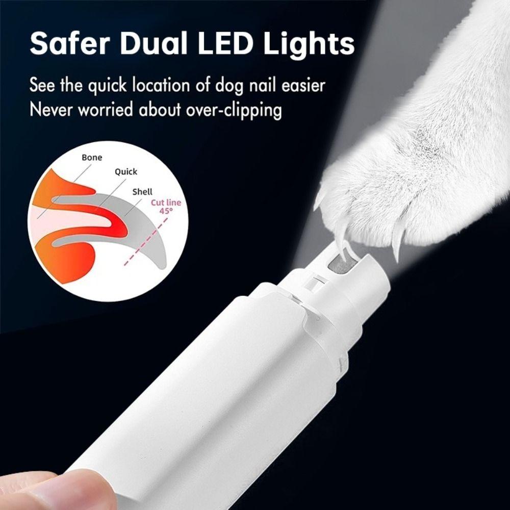 USB Charging Pet Nail Grinder with Led Lighting Dog Cat Nail Trimmer Electric Pet Nail Clippers