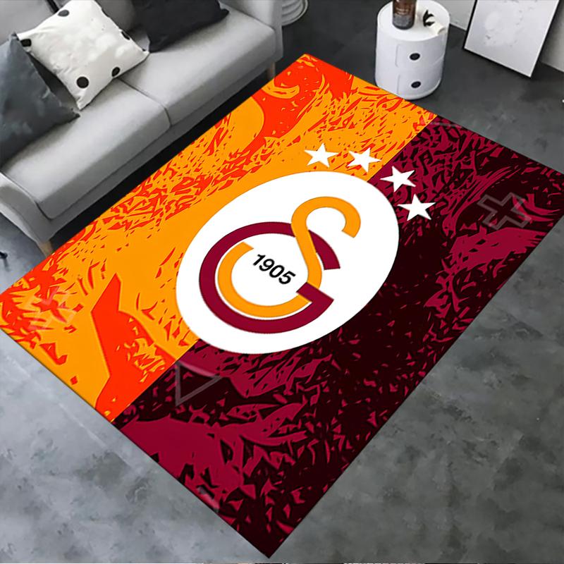 Ковер Galatasaray 1905 Граффити Сплэш Коврик для пола с эмблемой клуба Оранжево-красный принт Нескользящий Прямоугольный Коврик для пола Декор для гостиной болельщика футбола