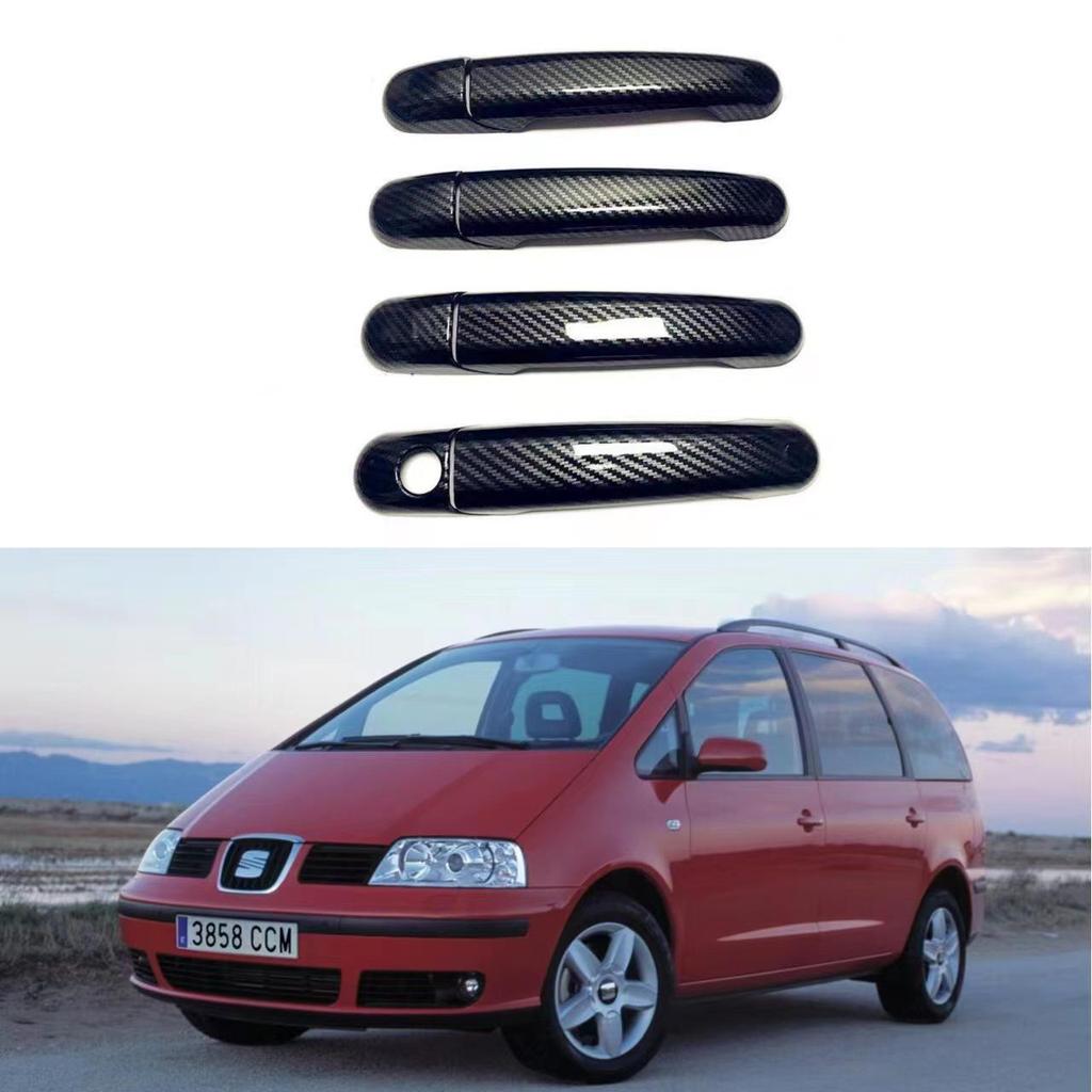 Carbon Fiber Pattern Door Handle and Bowl Decor for 96-09 SEAT Alhambra 7M