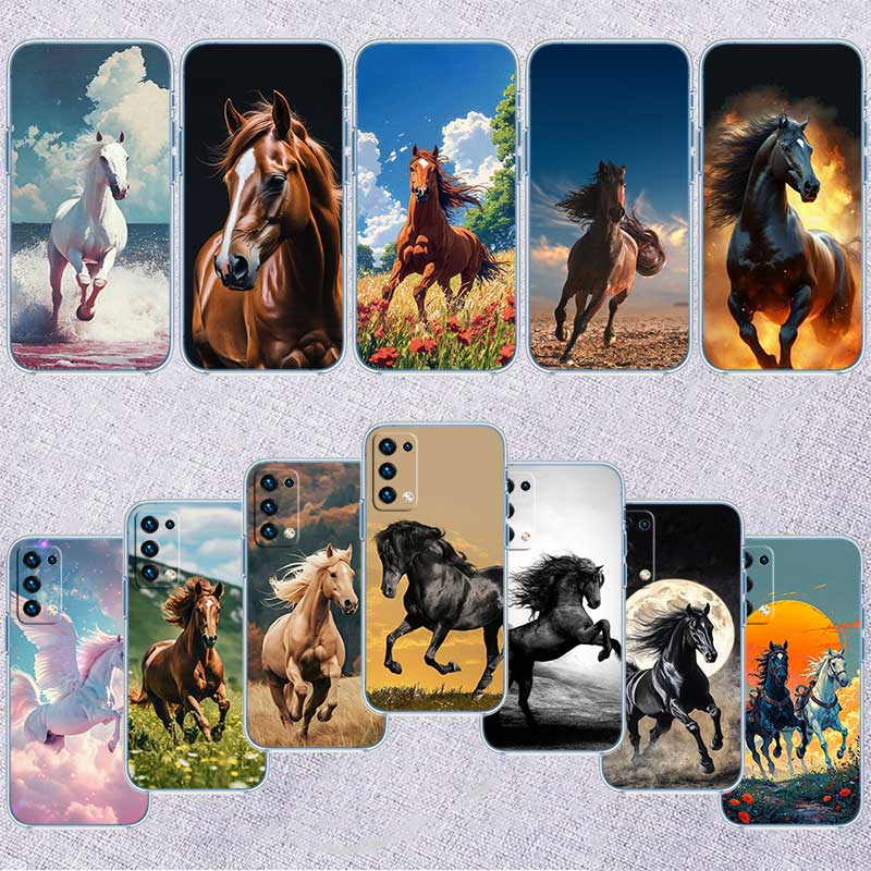 NH22 Fine Horse Transparent Phone Case for Motorola Moto G40 G04 G05 One Ace Action Fusion + Plus Hyper Macro Vision Zoom