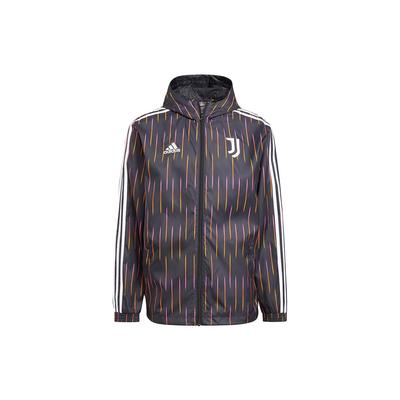 Футбольная тренировочная ветровка Juventus с капюшоном и логотипом, мужская верхняя одежда, черная GR2901