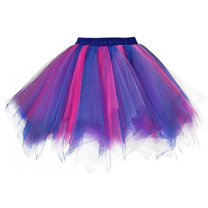 Women's Halloween Tulle Skirt Tulle Skirt Party Tulle Skirt Colourful Petticoat Fluffy Layered Tulle Tutu Skirt