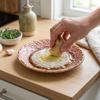 Round Plate Ceramic Ginger Grater Non-Slip Hand Grinding Dish Seasoning Grater Plate  Household