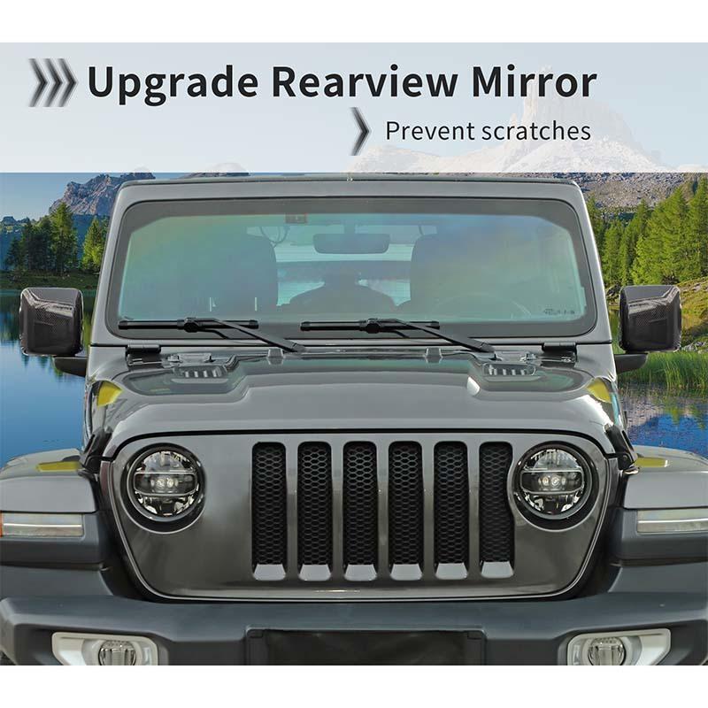 Декоративная рамка зеркала заднего вида автомобиля для Jeep Wrangler JL JT Gladiator 2018 Up (С облегченной версией) Внешние аксессуары для автомобиля, АБС-пластик