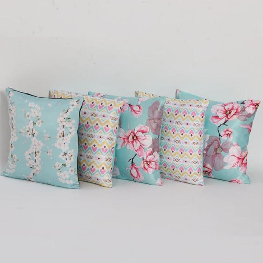 Чехол для подушки KOKO MAISON INC Rumba Rose & Fern Polystain (Пакет из 5) | Закрытие клапаном | Цифровая печать
