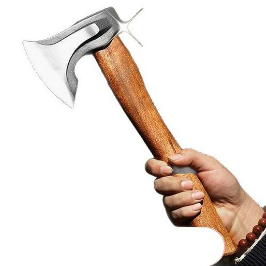 Hand-Forged Long-Handled Camping Axe for Wood Splitting and Firewood Cutting