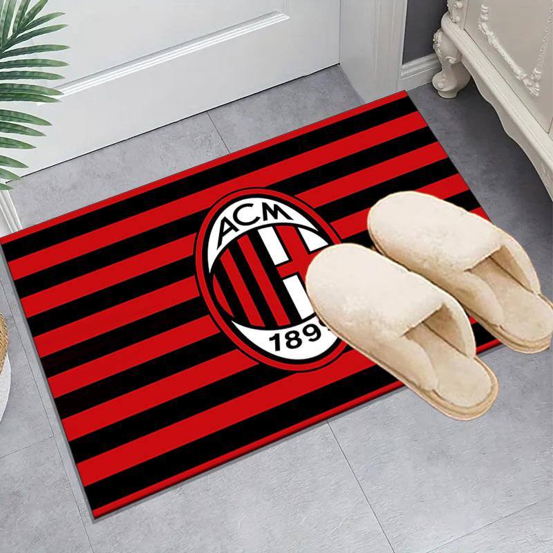 1 шт. Ковер с дизайном логотипа AC Milan, Игровой ковер, Напольный коврик для спальни, гостиной, прихожей, Идея для домашнего декора, Подарок на Рождество, день рождения