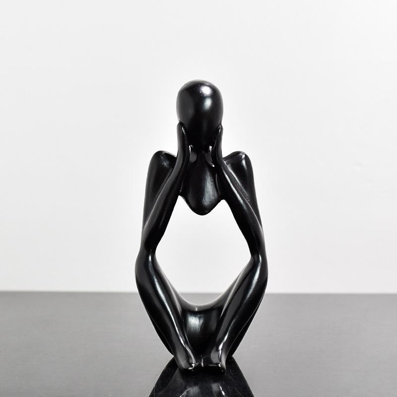 Sand Color The Thinker Abstract Statues Sculptures Yoga Figurine Nordic Living Room Home Decor Decoration Maison Desk Ornaments