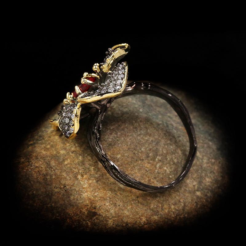 Кольцо для помолвки с двухцветным бриллиантовым ирисом, европейско-американским цветком голубого топаза