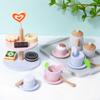 Wooden Children's Play House Tea Set Afternoon Tea Dessert Simulation Teapot Tableware Kitchen Boys and Girls Toys