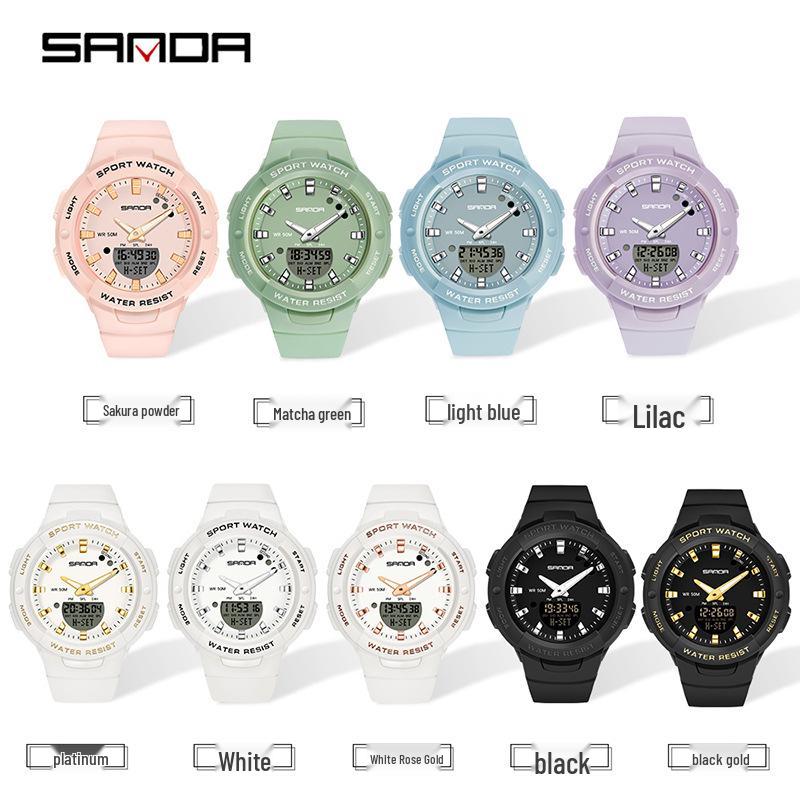 SANDA Водонепроницаемые повседневные наручные часы Dopamine Trend для мужчин и женщин