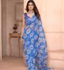 Trending Indian Ready To Wear Blue Georgette Silk Saree