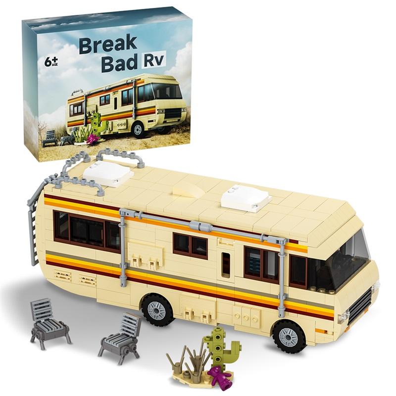 Breaking Bad RV Building Blocks Classic Movie Bad Cooking Lab RV Car Bricks Set DIY Vehicle Toy for Children Birthday Gifts
