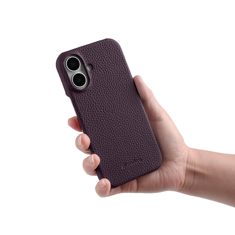 MELKCO Чехол для iPhone 16 из натуральной коровьей кожи, ПК чехол для телефона, совместимый с MagSafe