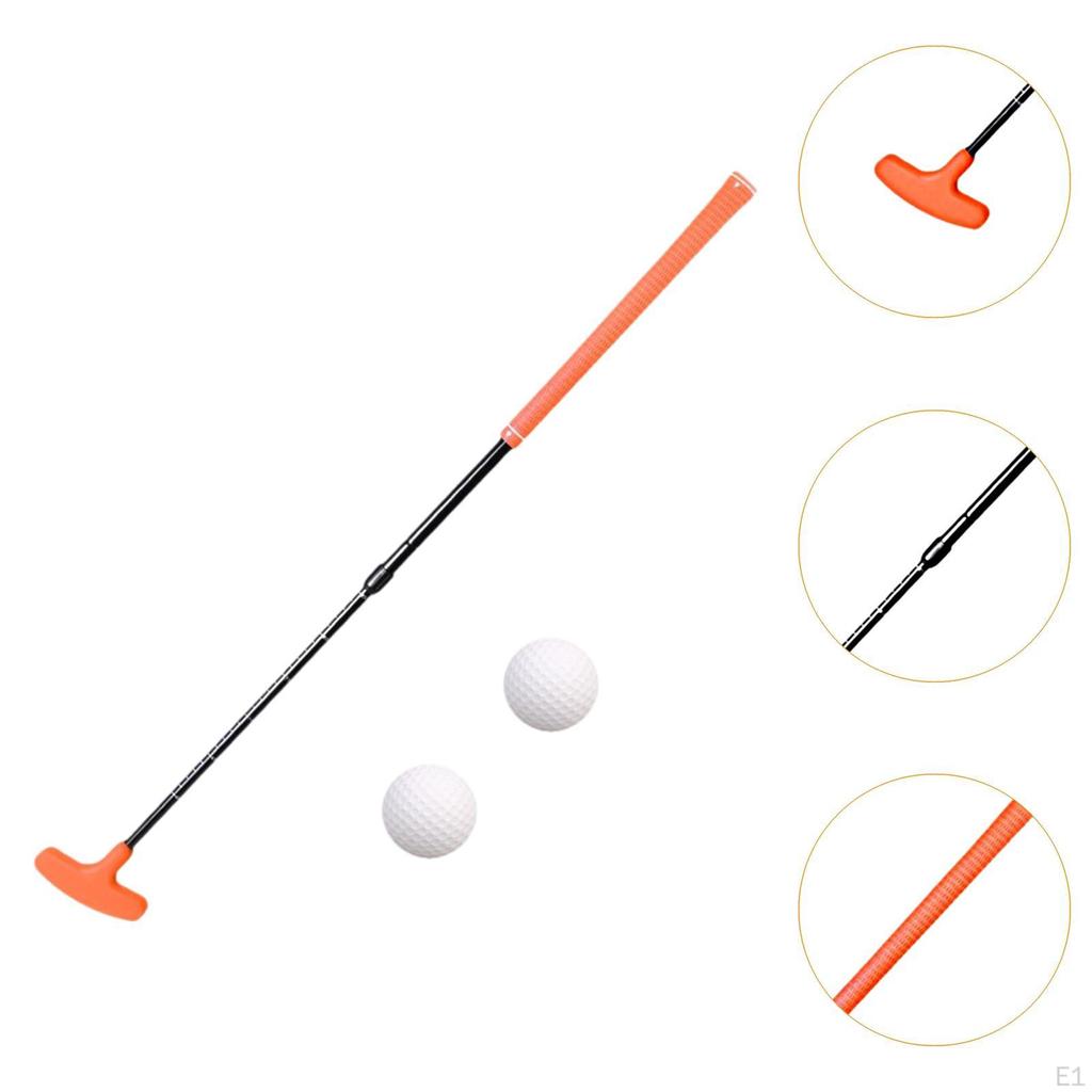 Выдвижная клюшка для гольфа для детей, подростков, взрослых, двухсторонняя с 2 мячами