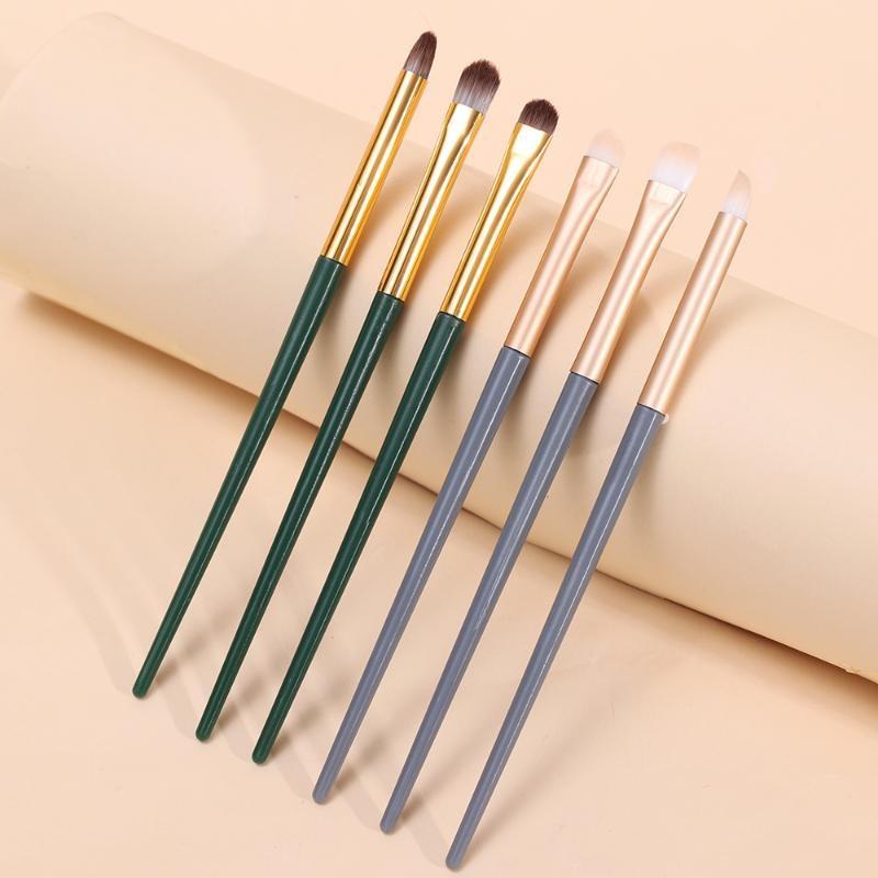 Профессиональный набор из 3 кистей для макияжа для теней, бровей и подводки с мягким ворсом и эргономичными ручками